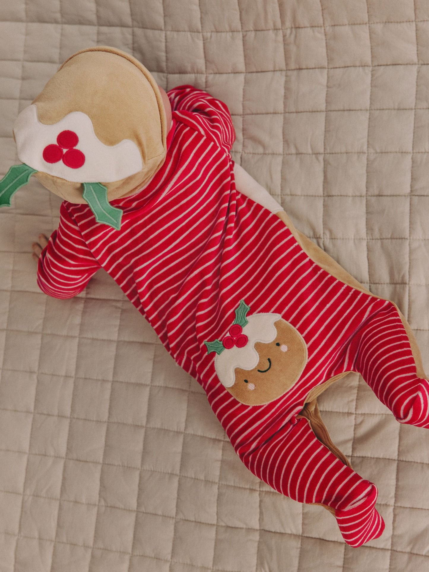 Brown Pudding Baby Christmas Dress Up Sleepsuit (0mths-2yrs)