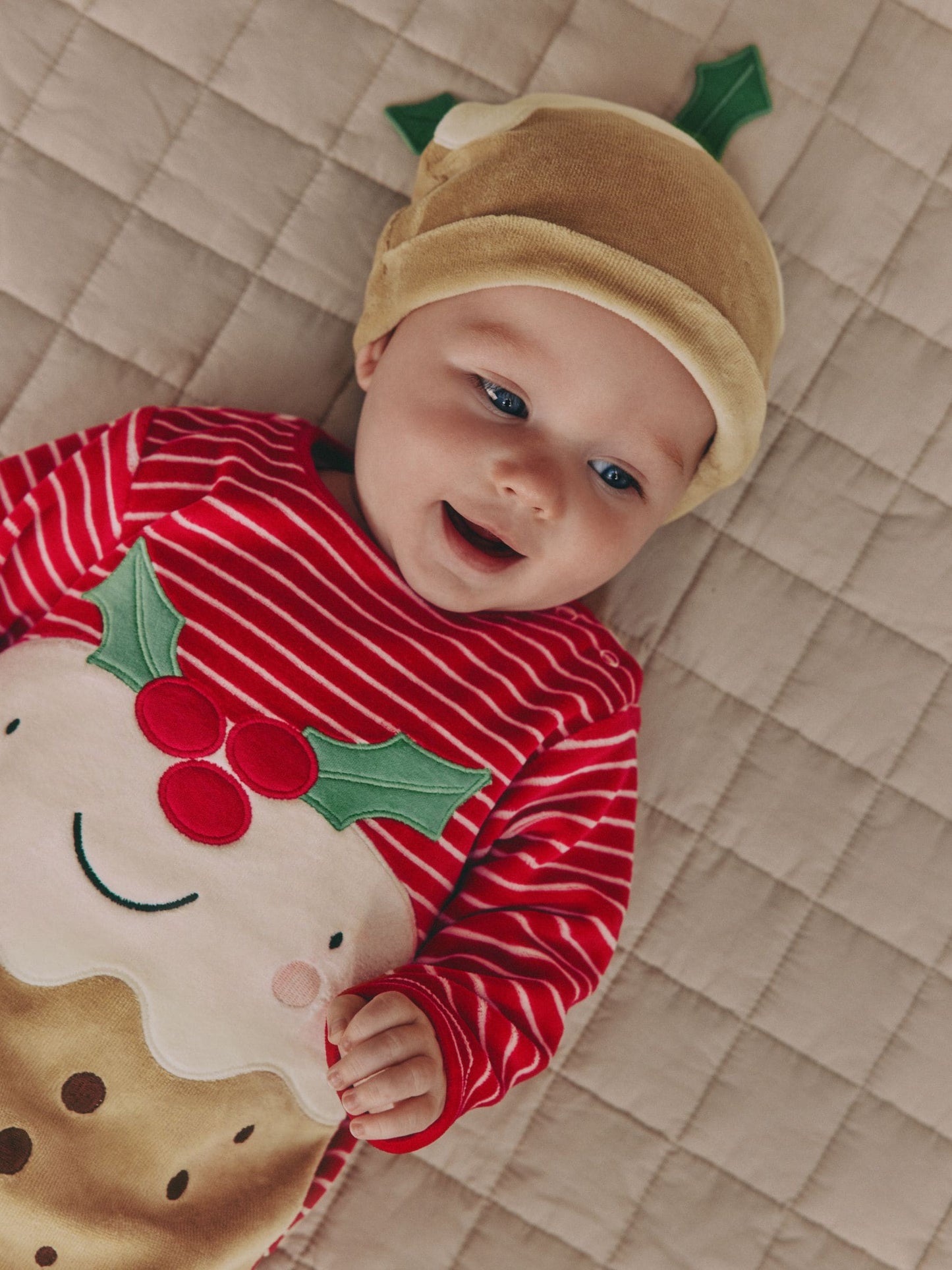 Brown Pudding Baby Christmas Dress Up Sleepsuit (0mths-2yrs)