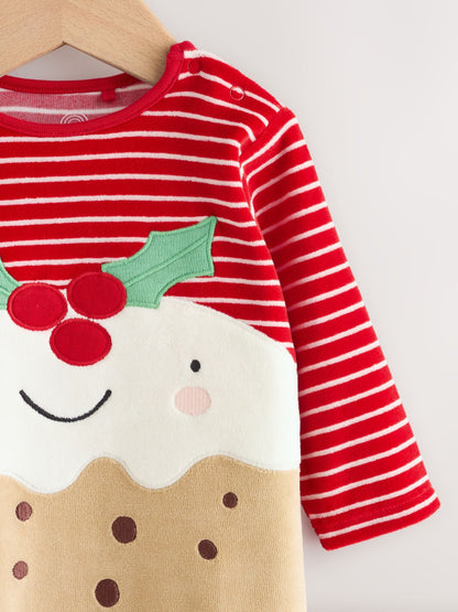 Brown Pudding Baby Christmas Dress Up Sleepsuit (0mths-2yrs)