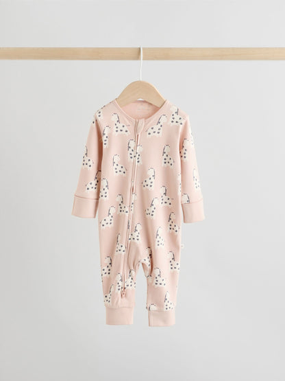 Mint Green Two Way Zip Baby Footless Sleepsuits 3 Pack (0mths-3yrs) image 5