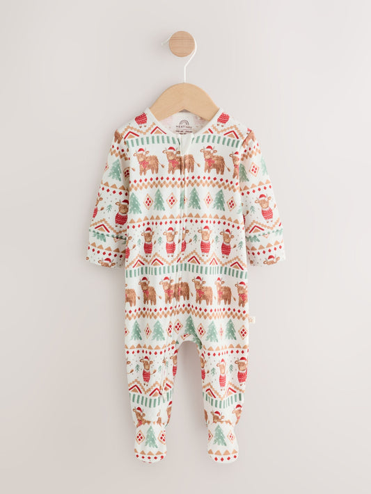 Ecru Baby Christmas Hamish Sleepsuit (0mths-3yrs) image 1