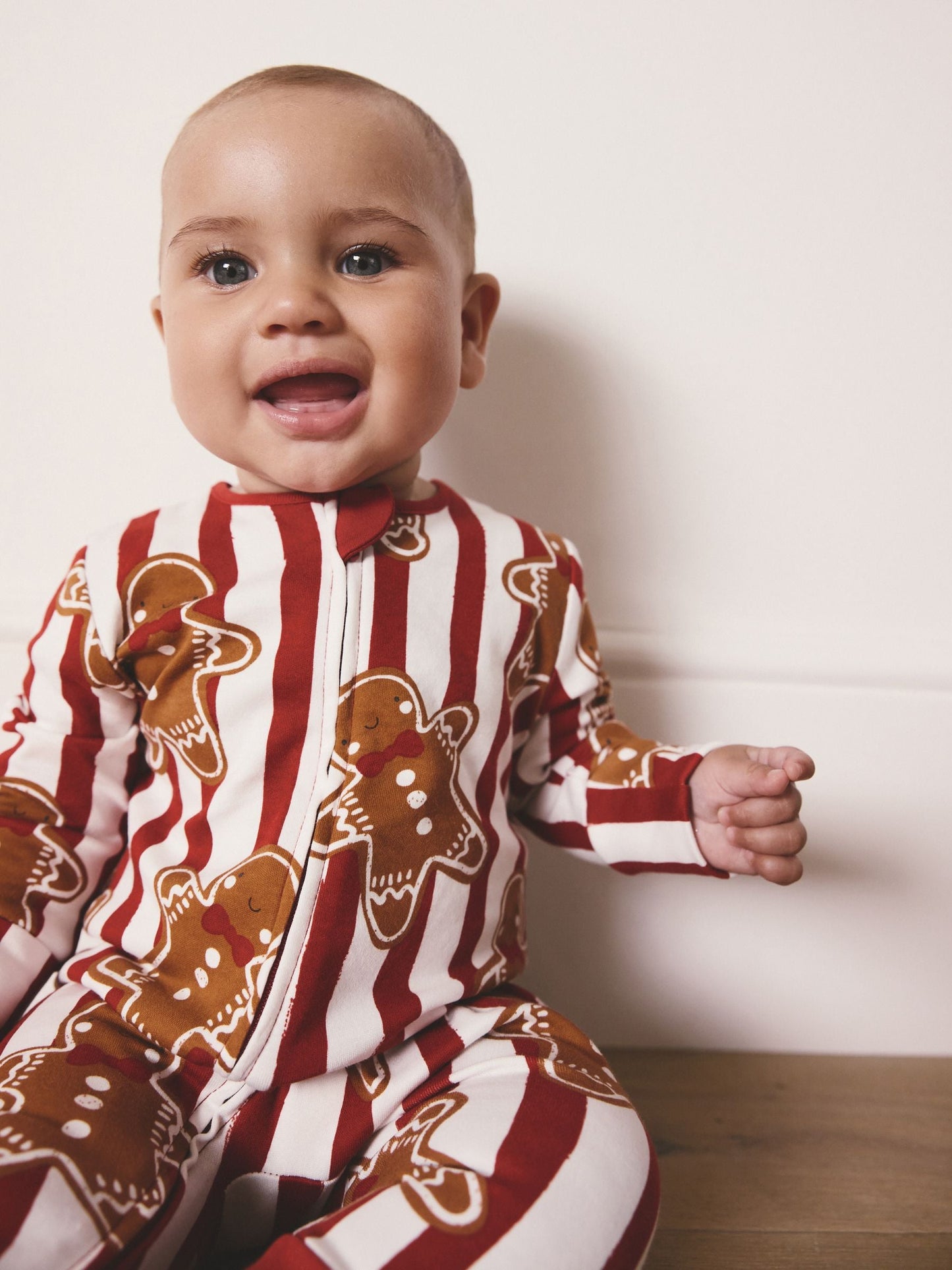 Red Gingerbread Matching Family Christmas Baby sleepsuit (0mths-3yrs)