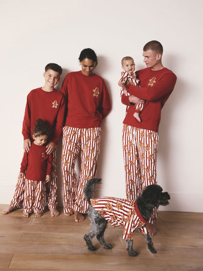 Red Gingerbread Matching Family Christmas Baby sleepsuit (0mths-3yrs)