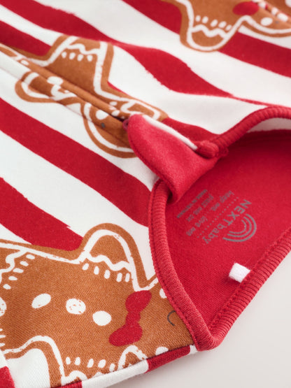 Red Gingerbread Matching Family Christmas Baby sleepsuit (0mths-3yrs)