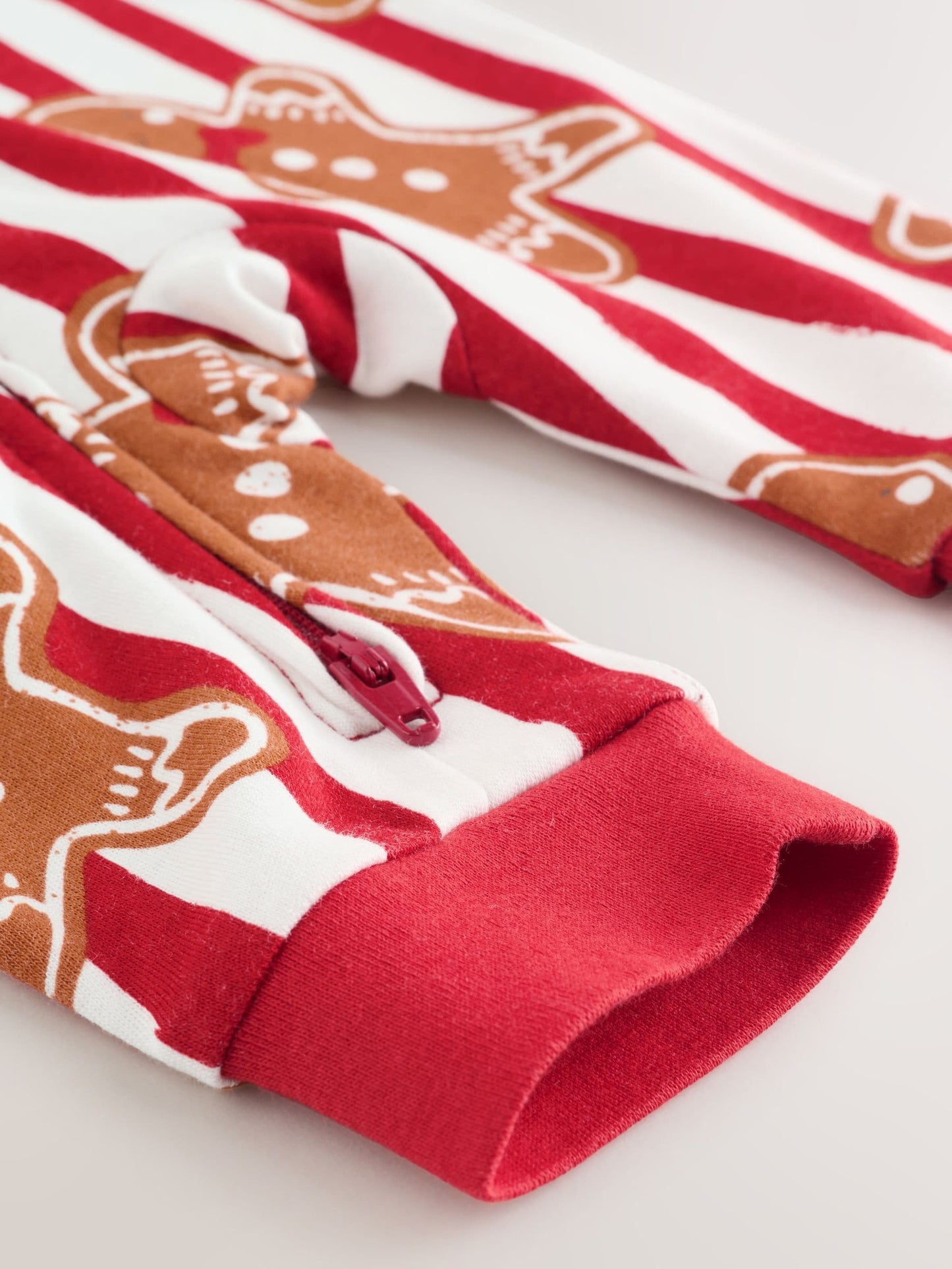 Red Gingerbread Matching Family Christmas Baby sleepsuit (0mths-3yrs)