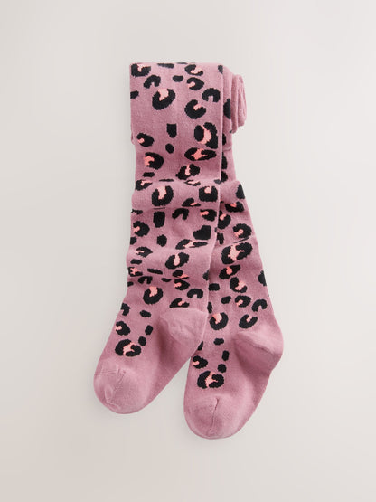 Purple Cotton Rich Animal Print Tights image 1