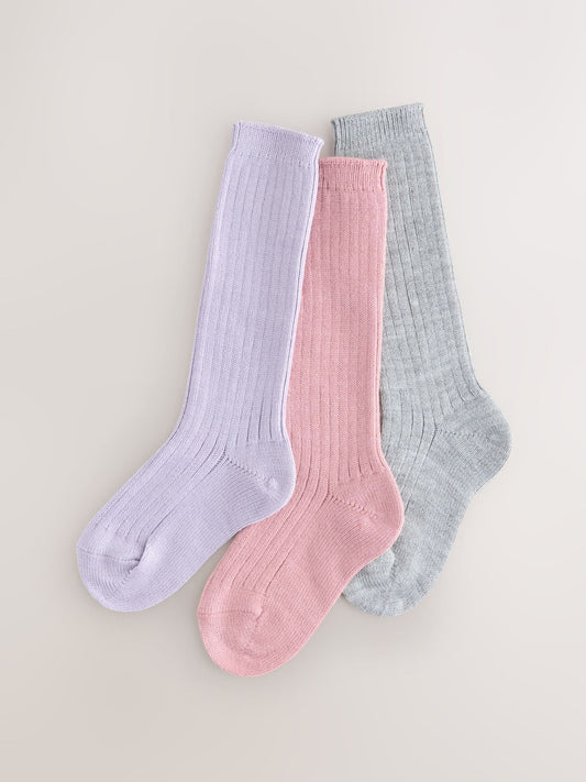 Pink/Grey Slouchy Ankle Socks 3 Pack image 1