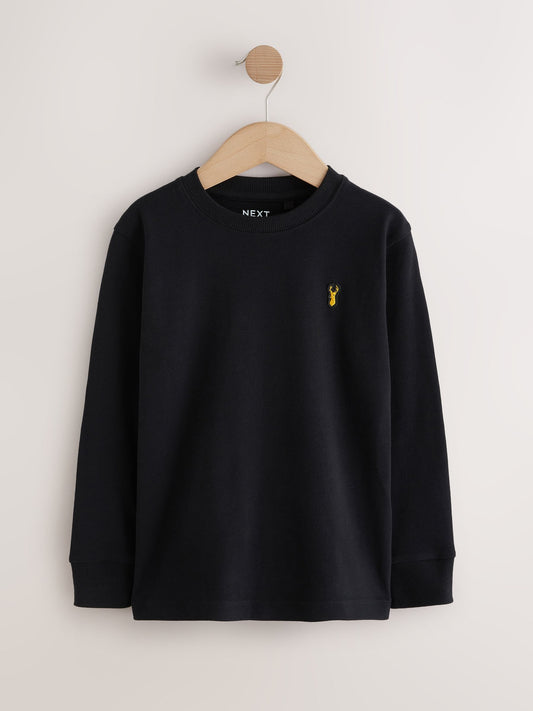 Dsiney Kidz - Black/White/Blue Stag Logo Long Sleeve Cosy T-Shirts 8 Pack (3-16yrs) image 2