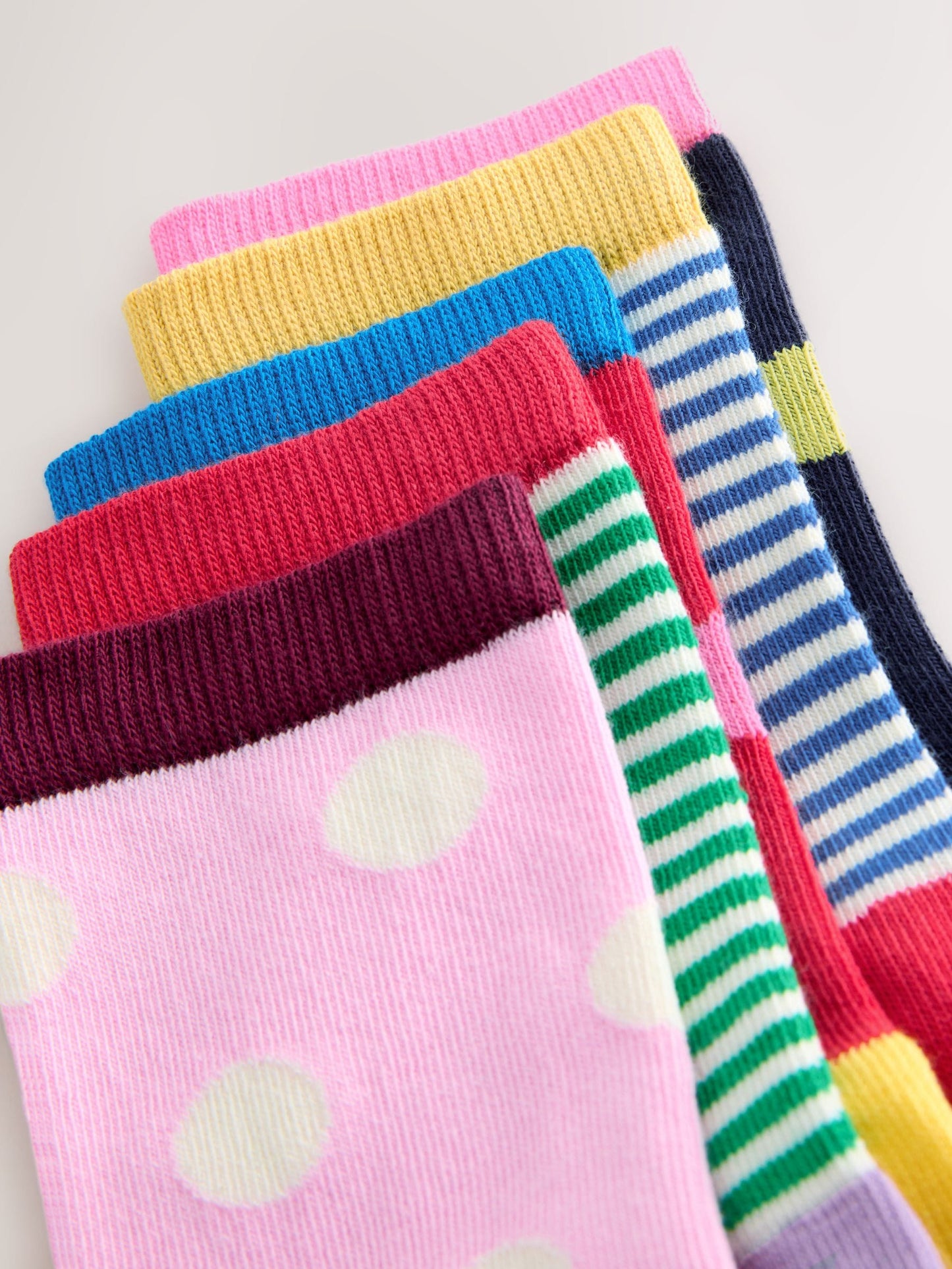 Multi Colour Cotton Rich Stripe and Spot Ankle Socks 5 Pack image 3