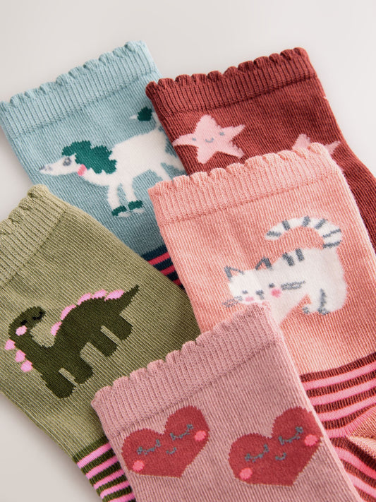 Multi Colour Character 5 Pack Cotton Rich Ankle Socks image 3