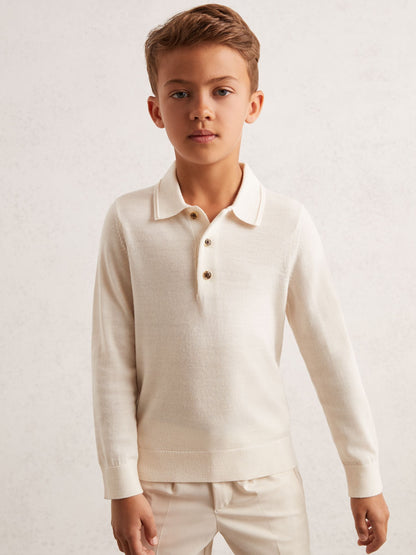 Dsiney Kidz - Reiss Snow Trafford 9-13 yrs Wool Long-Sleeve Polo Shirt image 1