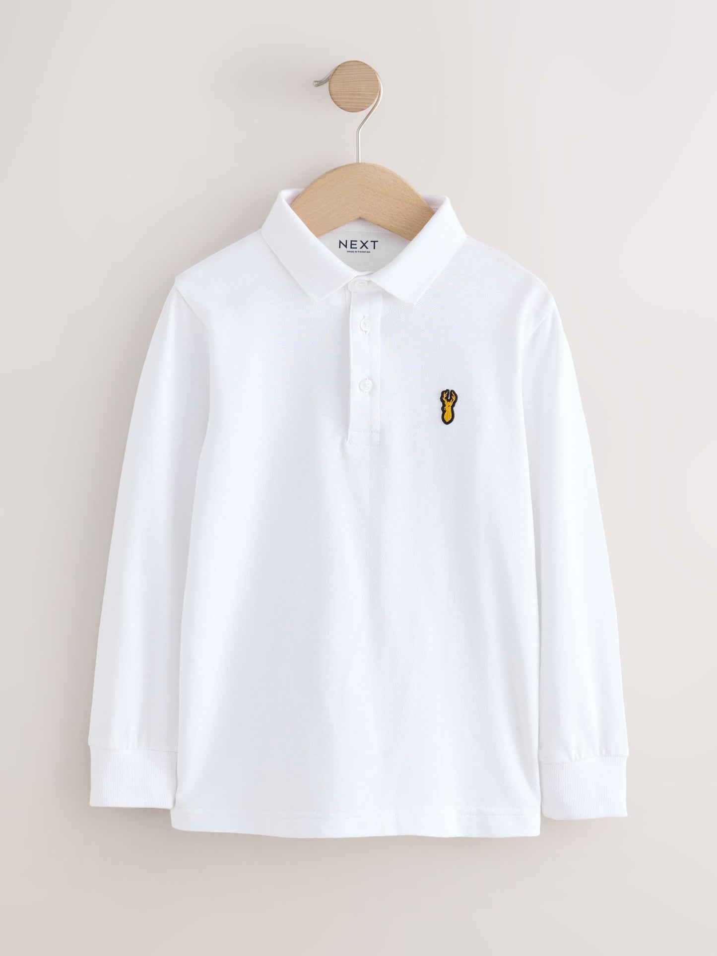 Dsiney Kidz - White Long Sleeve Polo Shirt (3-16yrs) image 1