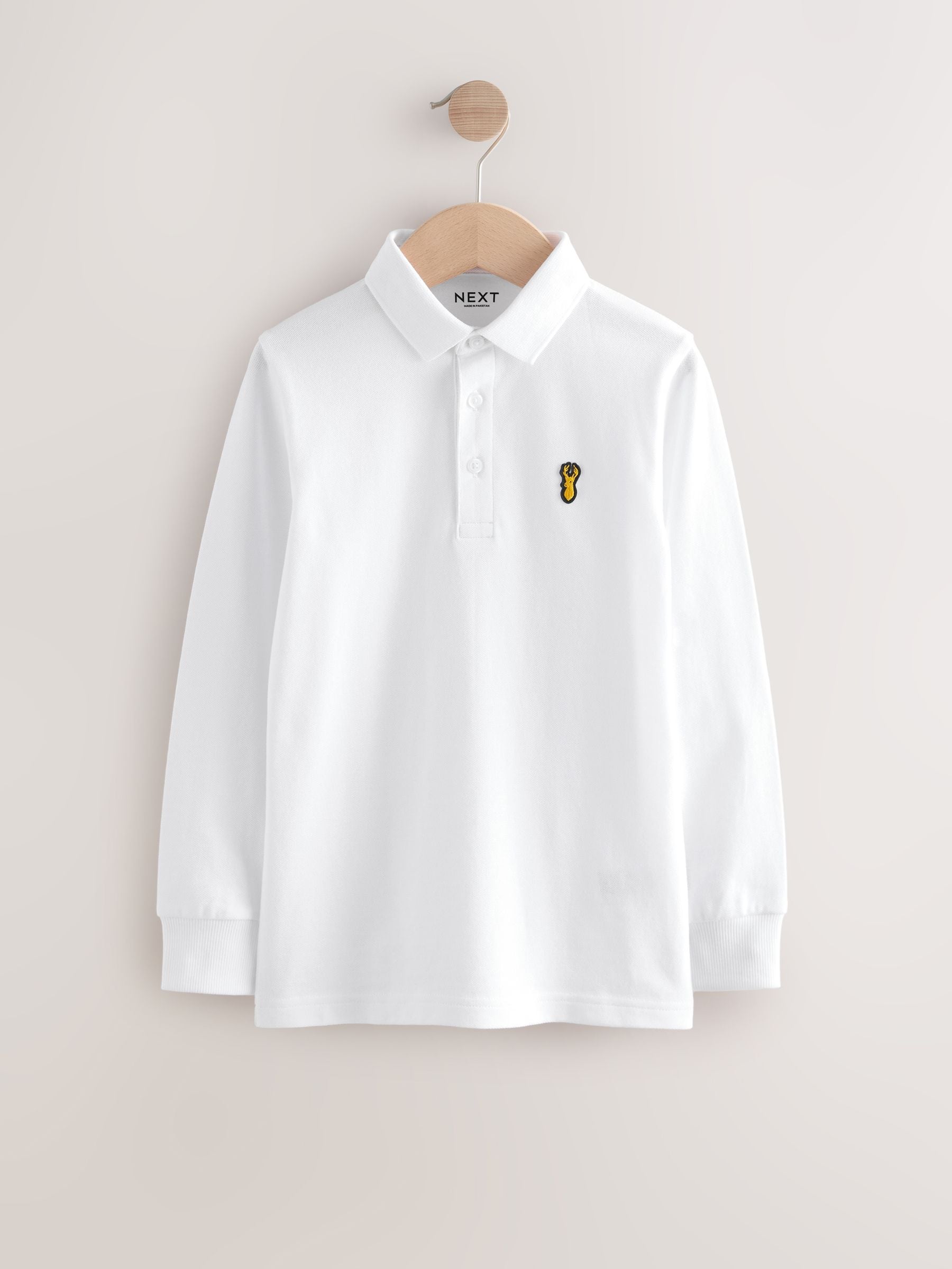 Dsiney Kidz - Navy/White/Berry Long Sleeve Polo Shirts 3 Pack (3-16yrs) image 2