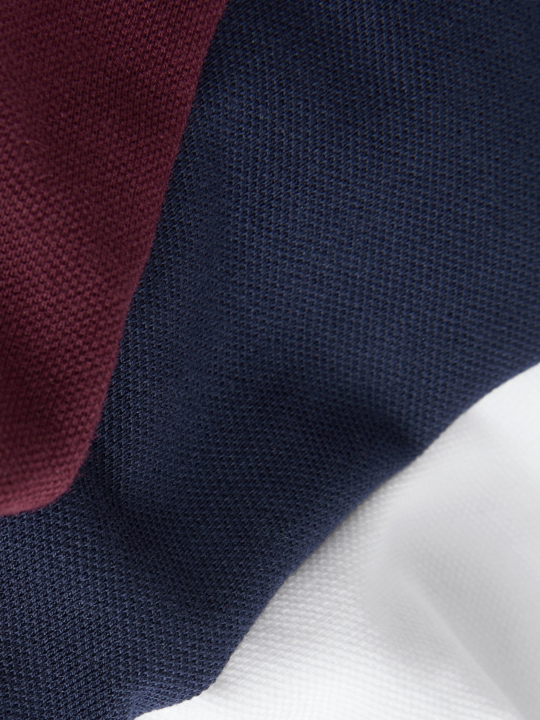 Dsiney Kidz - Navy/White/Berry Long Sleeve Polo Shirts 3 Pack (3-16yrs) image 8