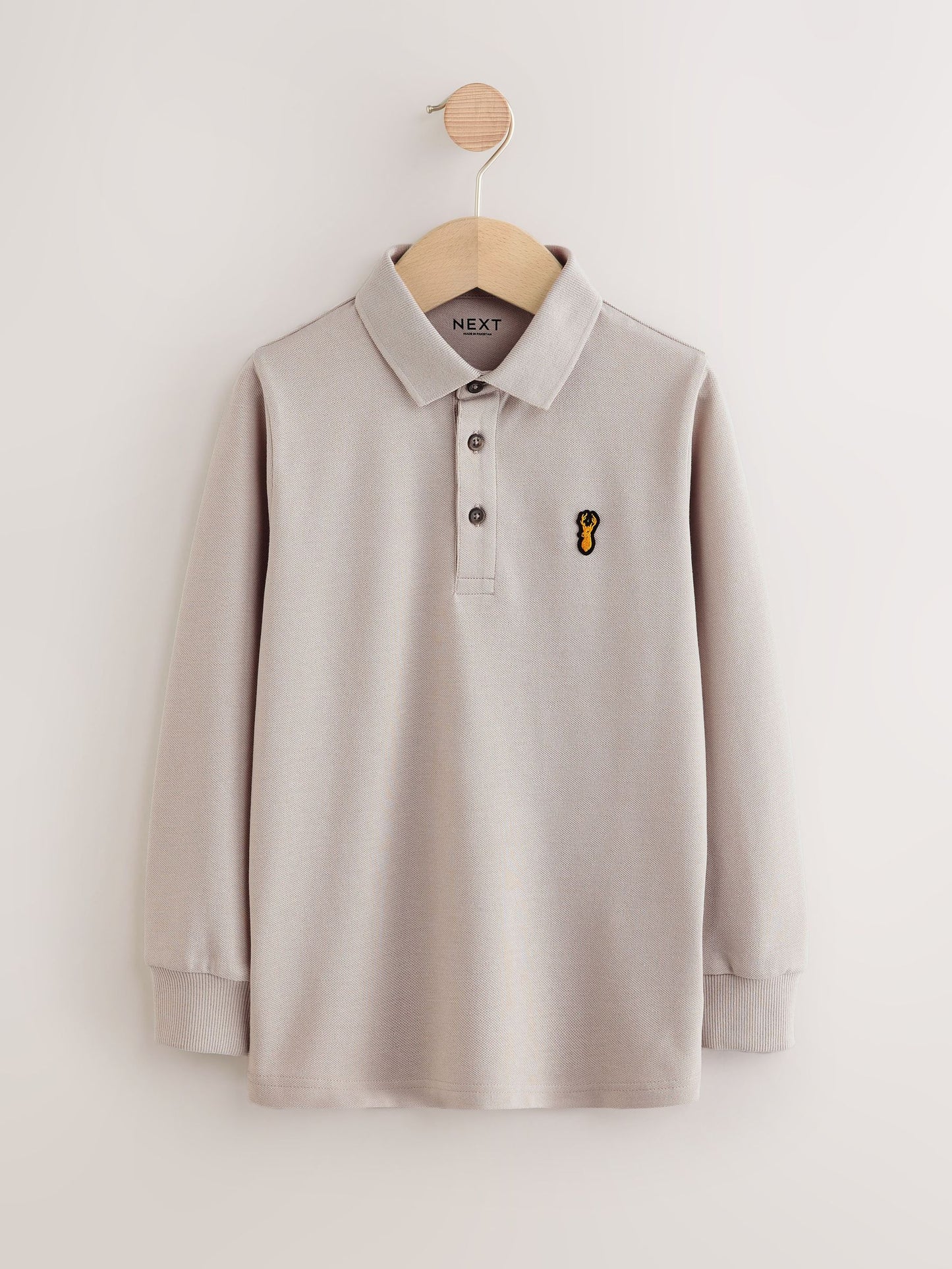 Dsiney Kidz - Blue/Black/Grey Long Sleeve Polo Shirts 3 Pack (3-16yrs) image 3