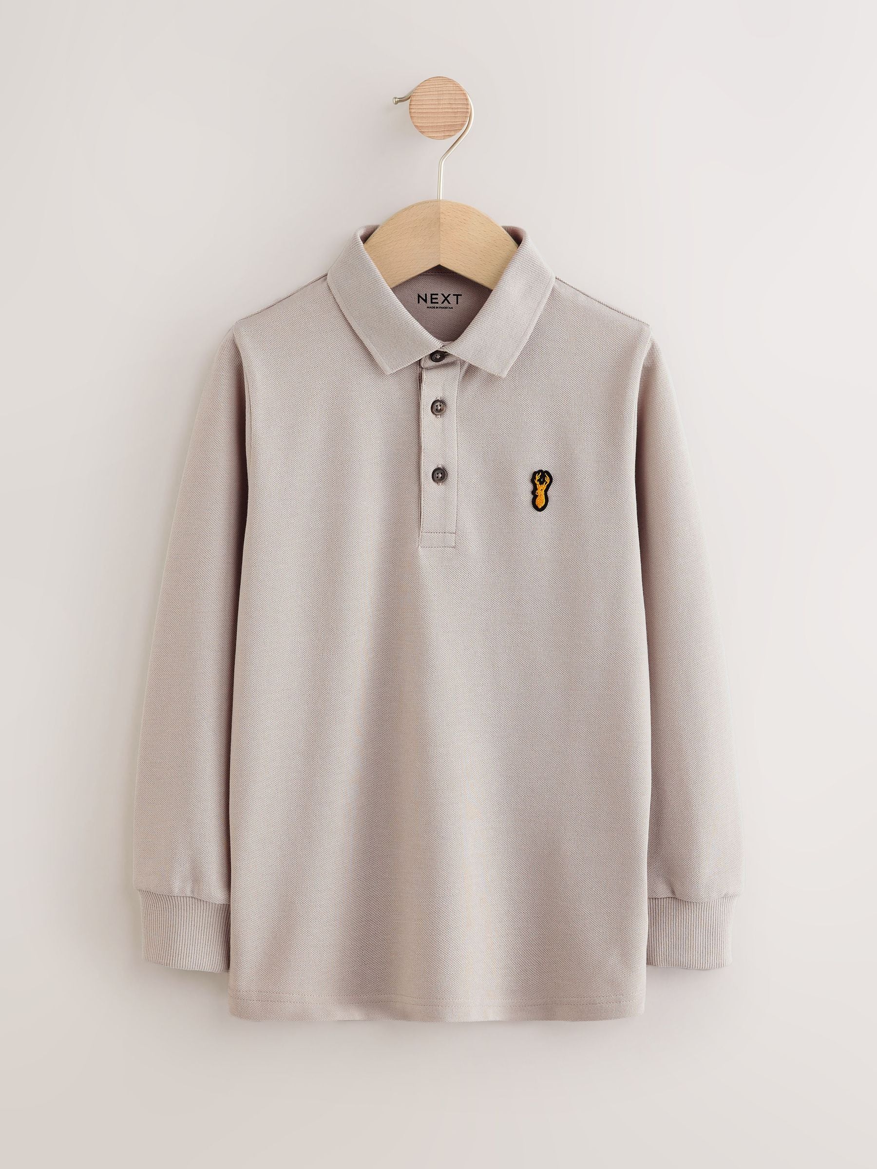 Dsiney Kidz - Blue/Black/Grey Long Sleeve Polo Shirts 3 Pack (3-16yrs) image 3