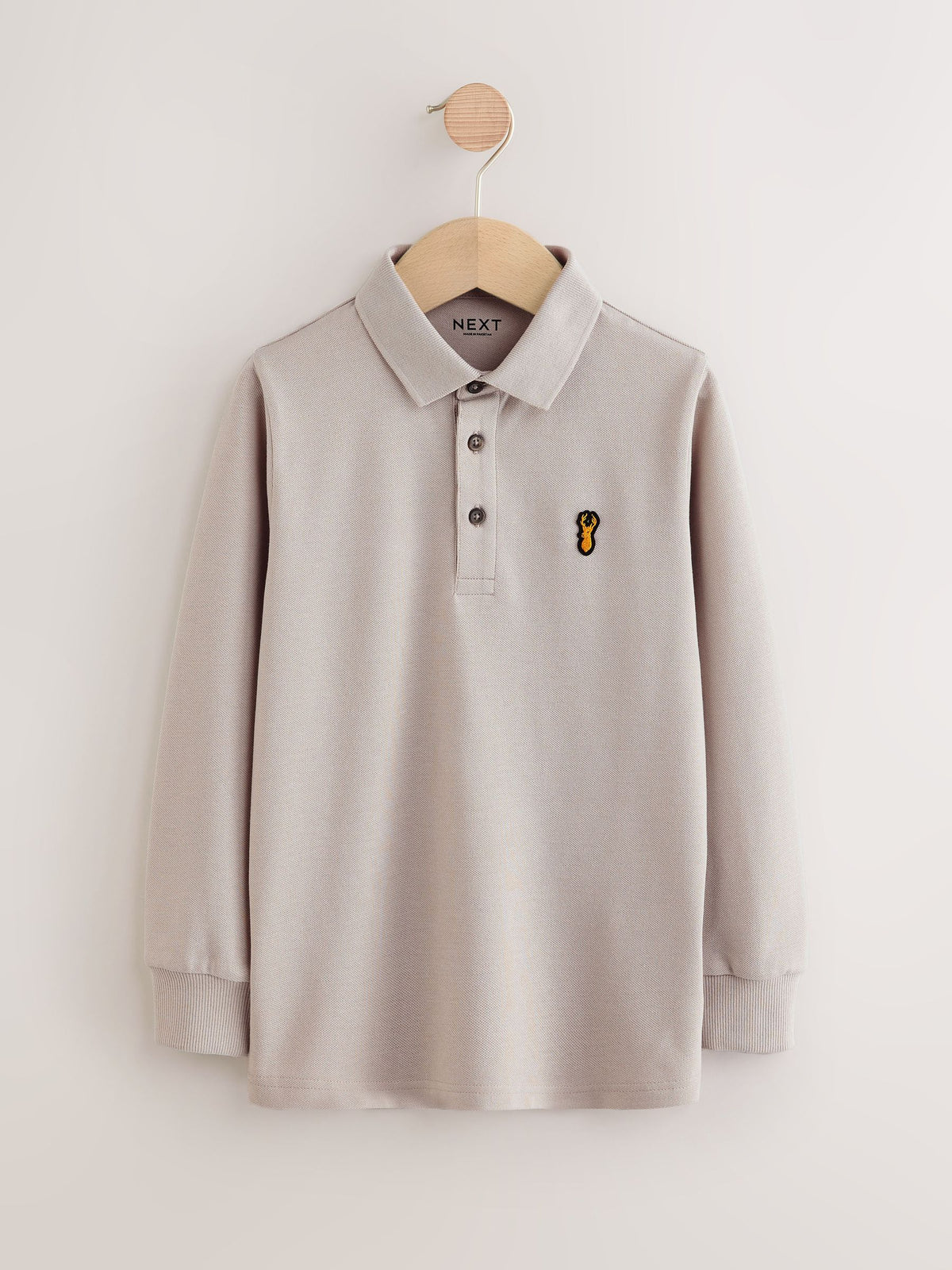 Dsiney Kidz - Blue/Black/Grey Long Sleeve Polo Shirts 3 Pack (3-16yrs) image 3