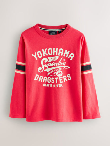 Dsiney Kidz - Superdry Red Long Sleeve T-Shirt image 4