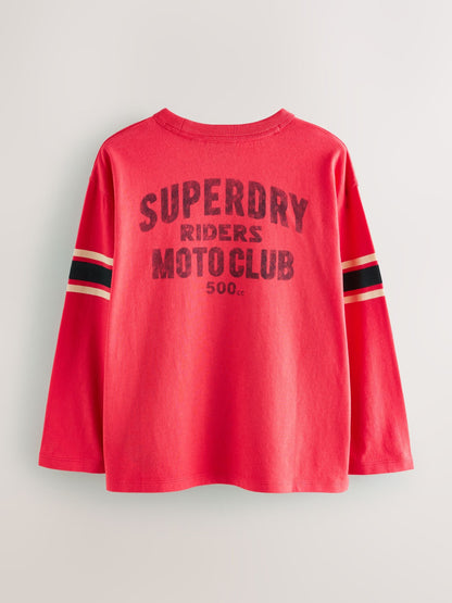 Dsiney Kidz - Superdry Red Long Sleeve T-Shirt image 5