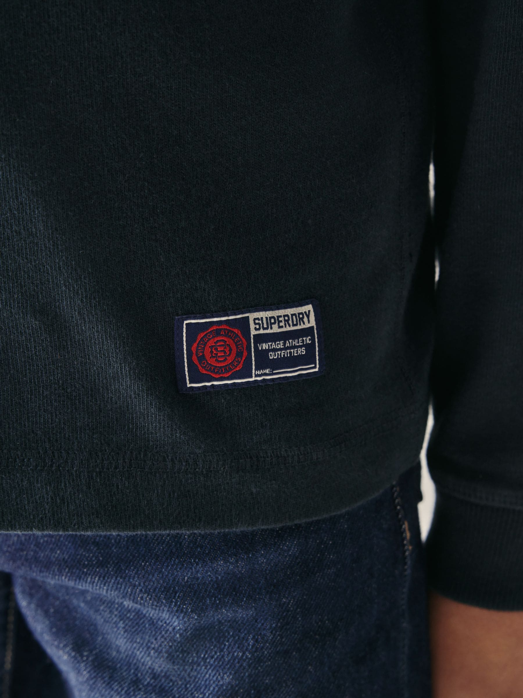 Superdry Navy Long Sleeve Henley T-Shirt image 4