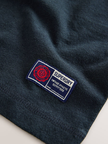 Superdry Navy Long Sleeve Henley T-Shirt image 8