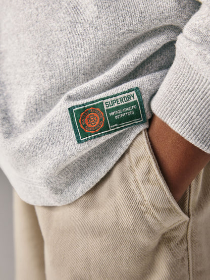 Superdry Grey Long Sleeve Henley T-Shirt image 4