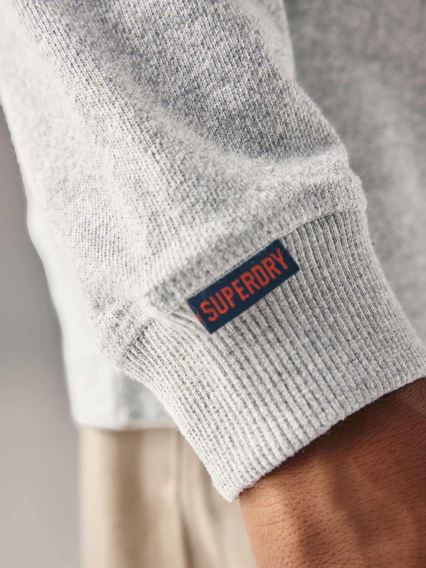 Superdry Grey Long Sleeve Henley T-Shirt image 5