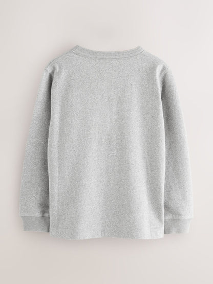 Superdry Grey Long Sleeve Henley T-Shirt image 7
