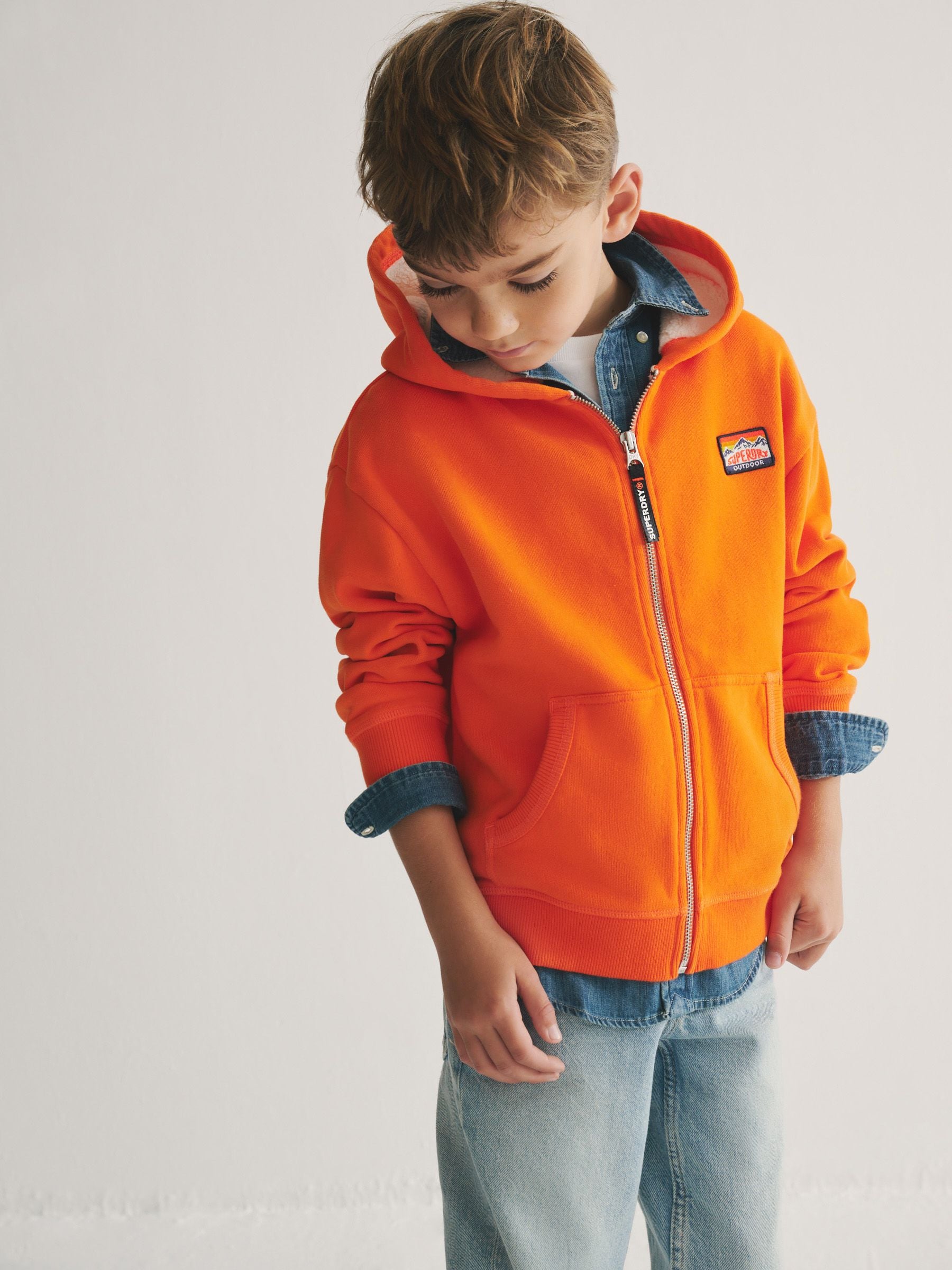 Dsiney Kidz - Superdry Orange Zip Through Hoodie image 1