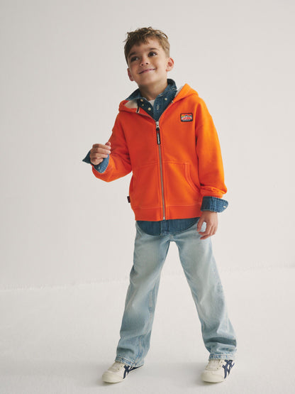 Dsiney Kidz - Superdry Orange Zip Through Hoodie image 2