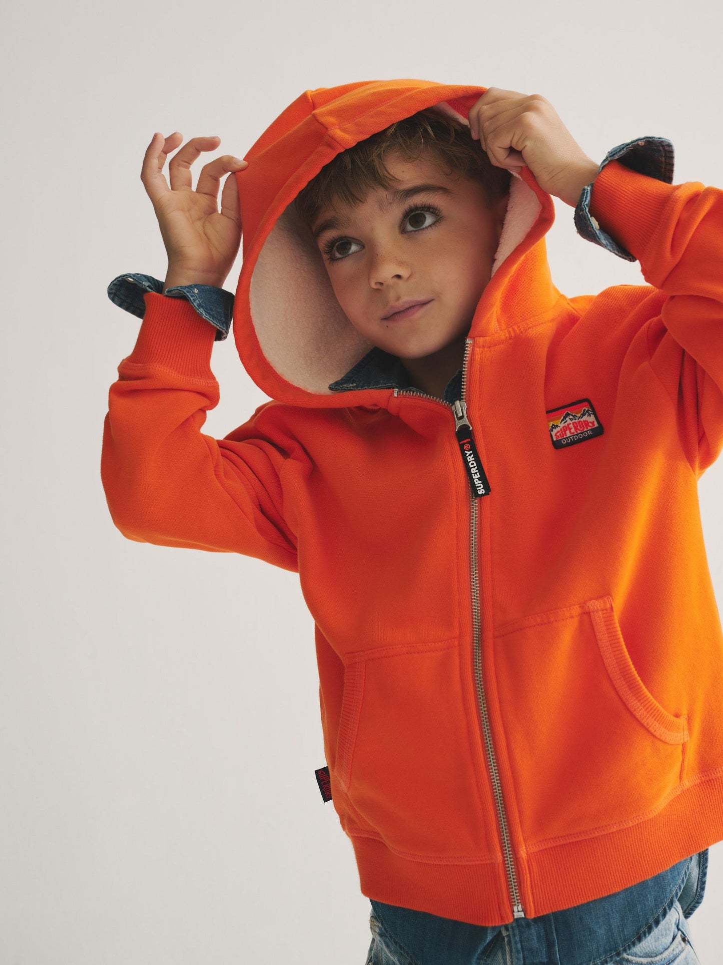 Dsiney Kidz - Superdry Orange Zip Through Hoodie image 4