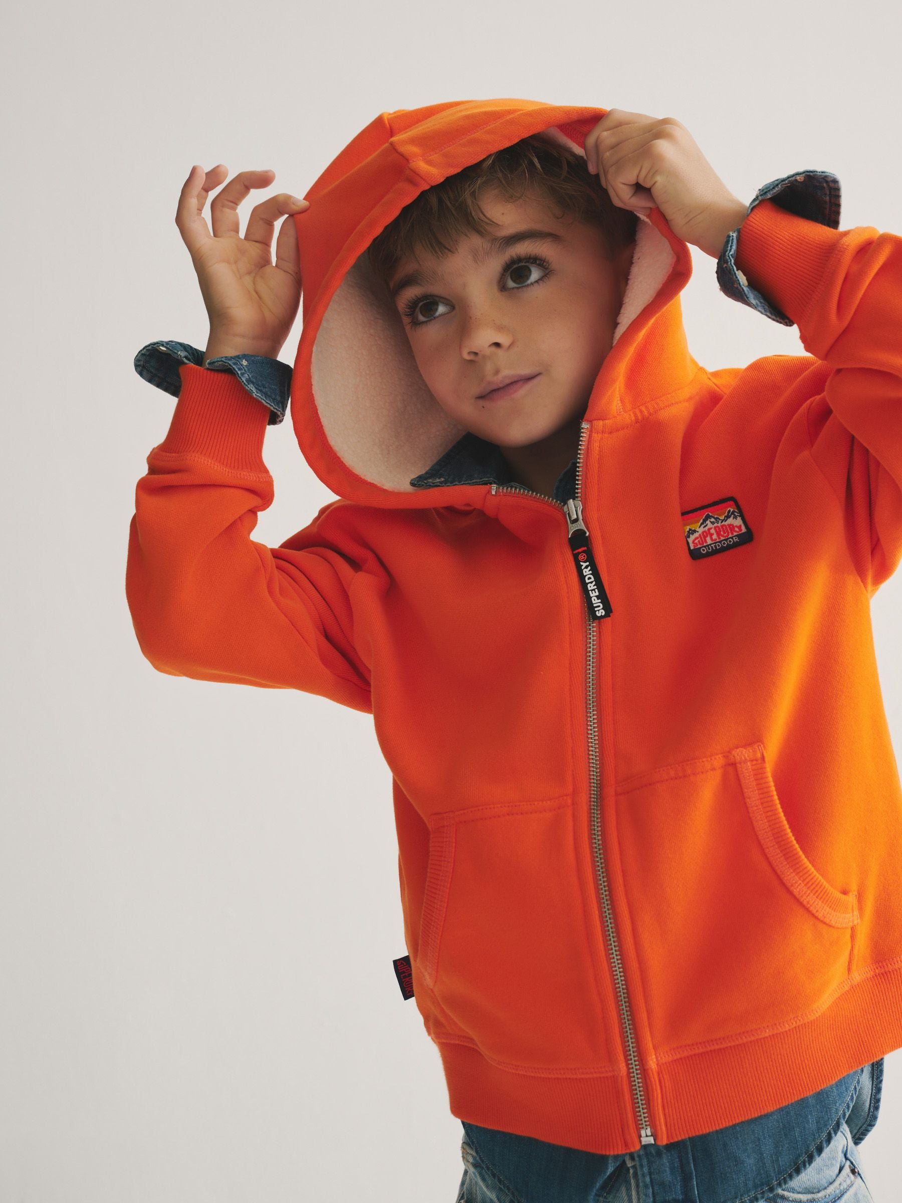 Dsiney Kidz - Superdry Orange Zip Through Hoodie image 4