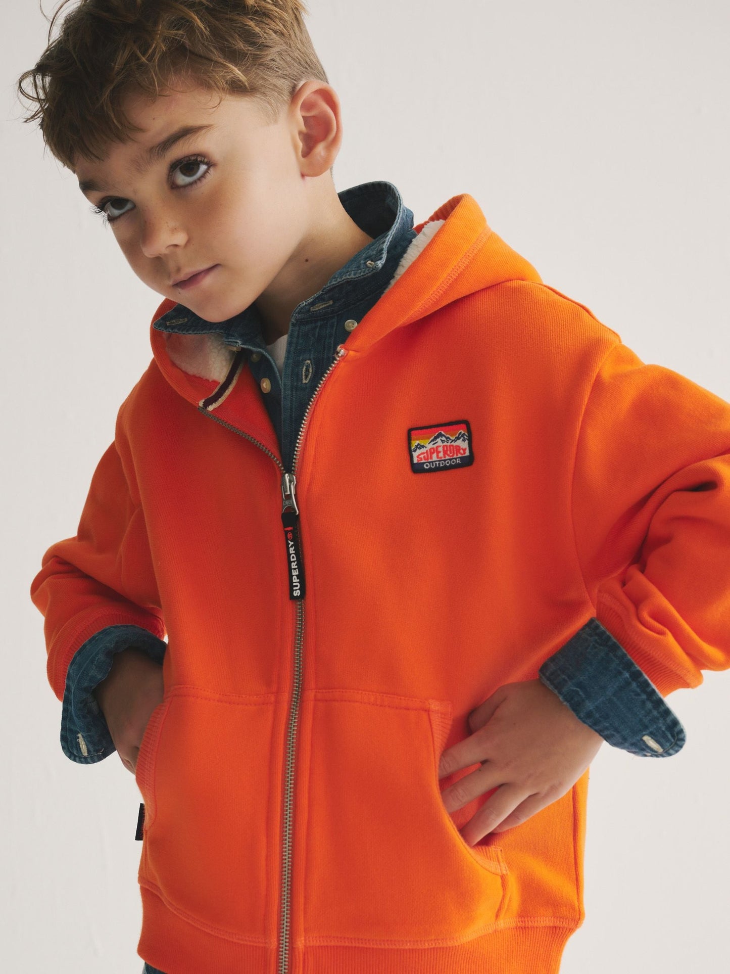 Dsiney Kidz - Superdry Orange Zip Through Hoodie image 5
