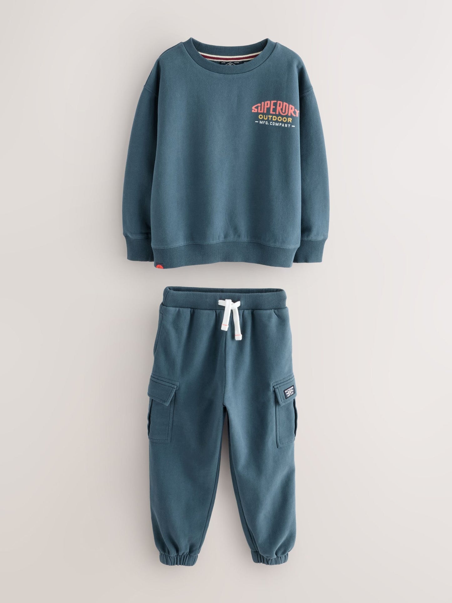 Superdry Blue Red Sweat Top & Joggers Set image 5