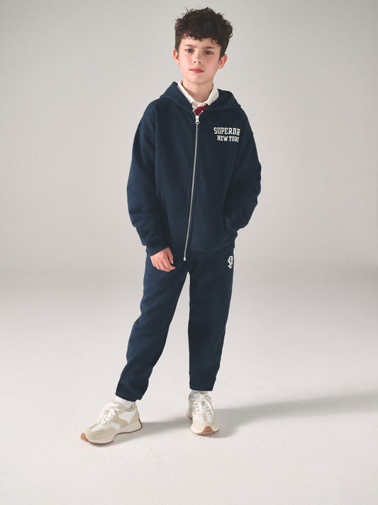 Superdry Navy White Sweat Top & Joggers Set image 1