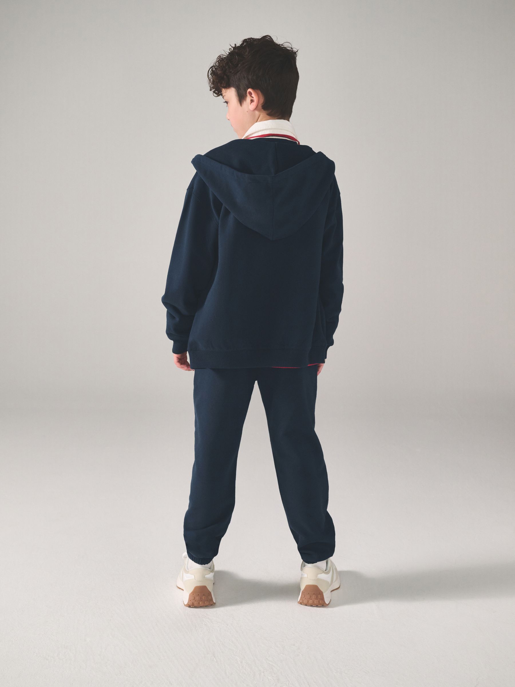 Superdry Navy White Sweat Top & Joggers Set image 2