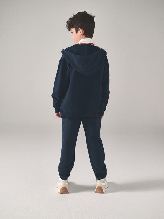 Superdry Navy White Sweat Top & Joggers Set image 2