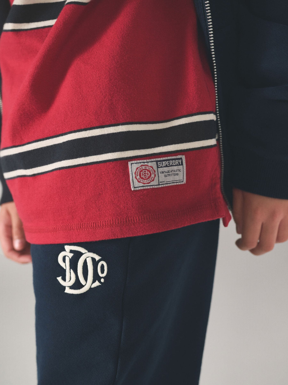 Dsiney Kidz - Superdry Navy White Sweat Top & Joggers Set image 4