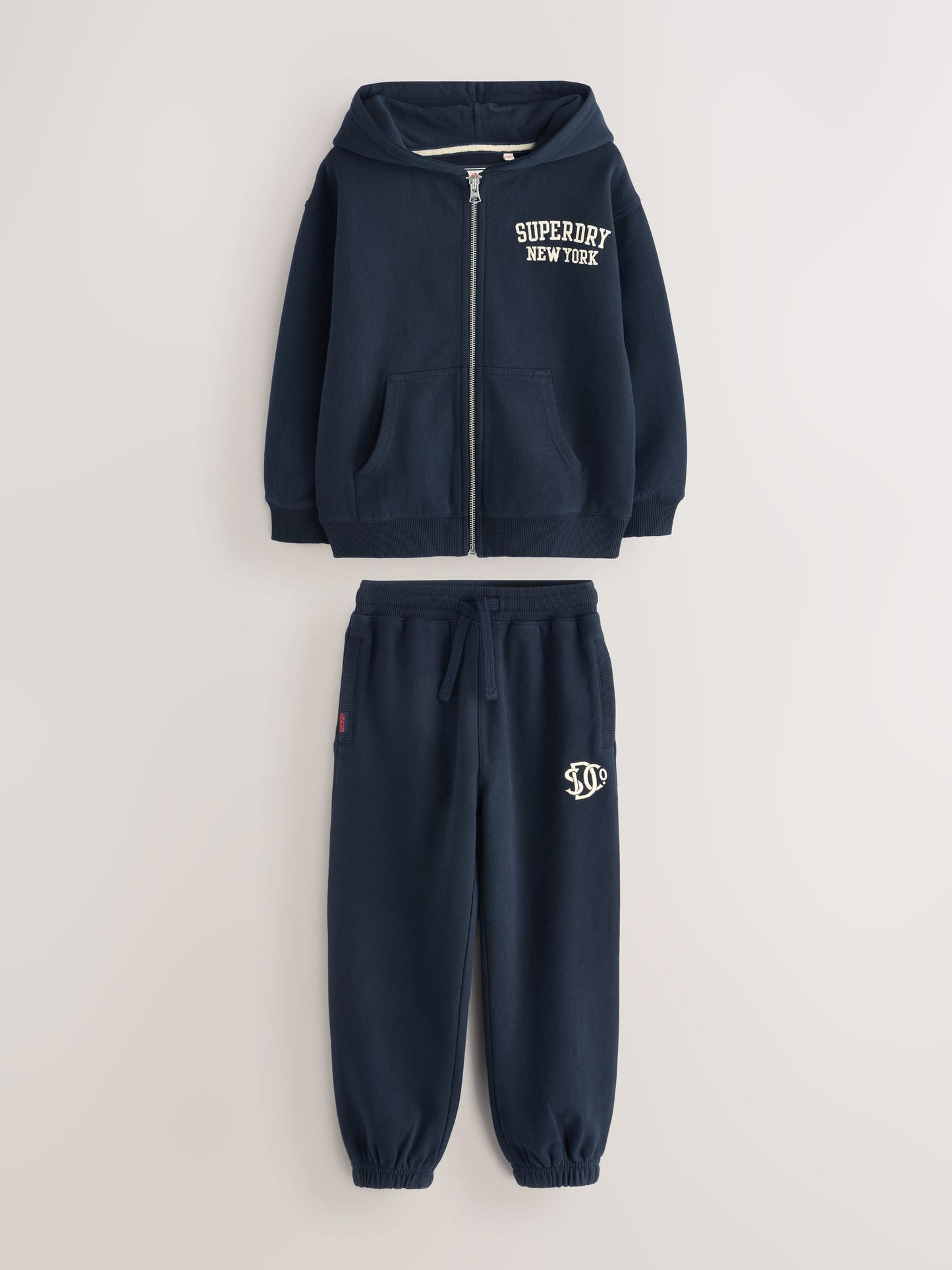 Superdry Navy White Sweat Top & Joggers Set image 5