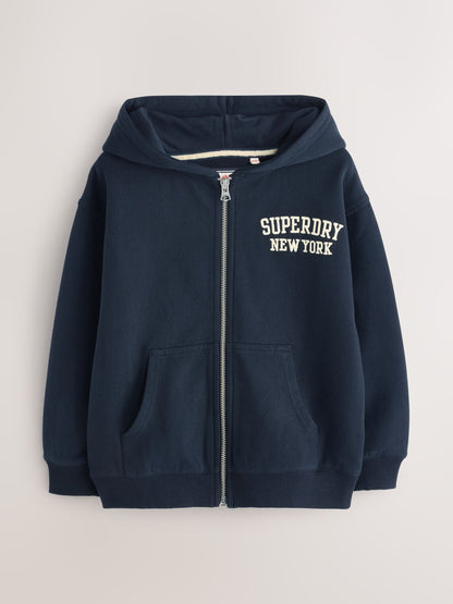 Superdry Navy White Sweat Top & Joggers Set image 6