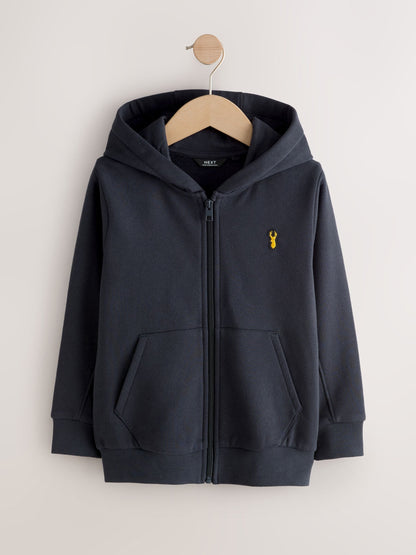 Navy Blue Logo Zip Through Hoodie (3-16yrs)