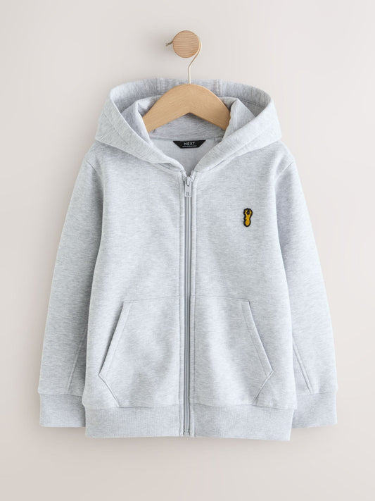Grey Logo Zip Through Hoodie (3-16yrs)