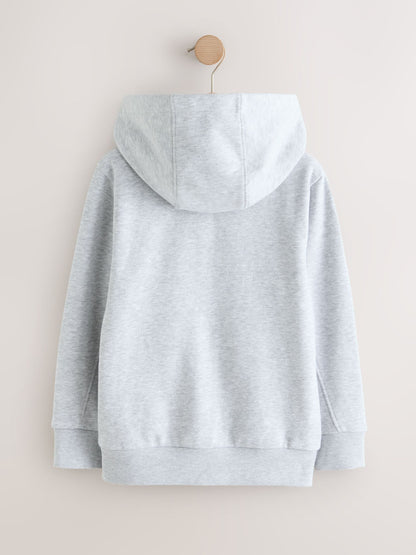 Grey Logo Zip Through Hoodie (3-16yrs)