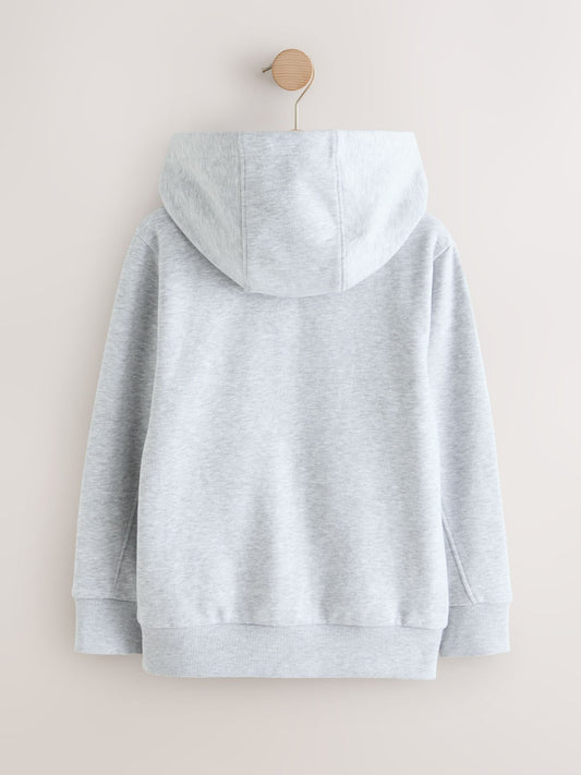 Grey Logo Zip Through Hoodie (3-16yrs)