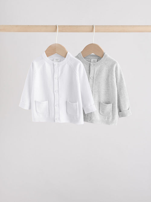 Dsiney Kidz - Grey/White Grey and White 2pk Knitted Baby Cardigan image 1
