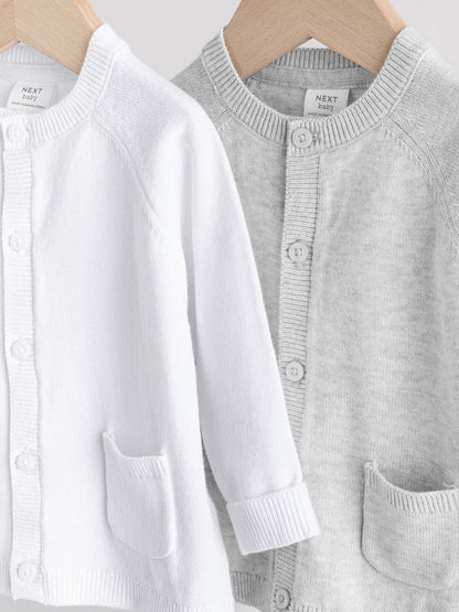 Dsiney Kidz - Grey/White Grey and White 2pk Knitted Baby Cardigan image 6