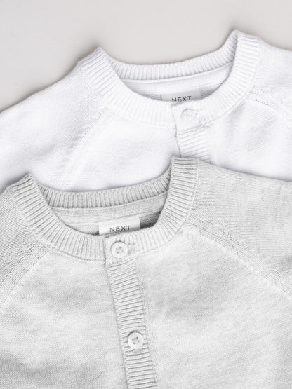 Dsiney Kidz - Grey/White Grey and White 2pk Knitted Baby Cardigan image 7