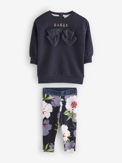 Baker by Ted Baker 2 Piece Longline Bow Sweat and Floral Leggings Set image 7