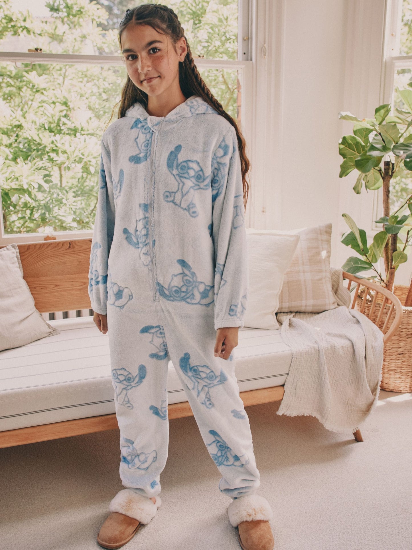 Blue Lilo & Stitch Fleece All-In-One (3-16yrs)