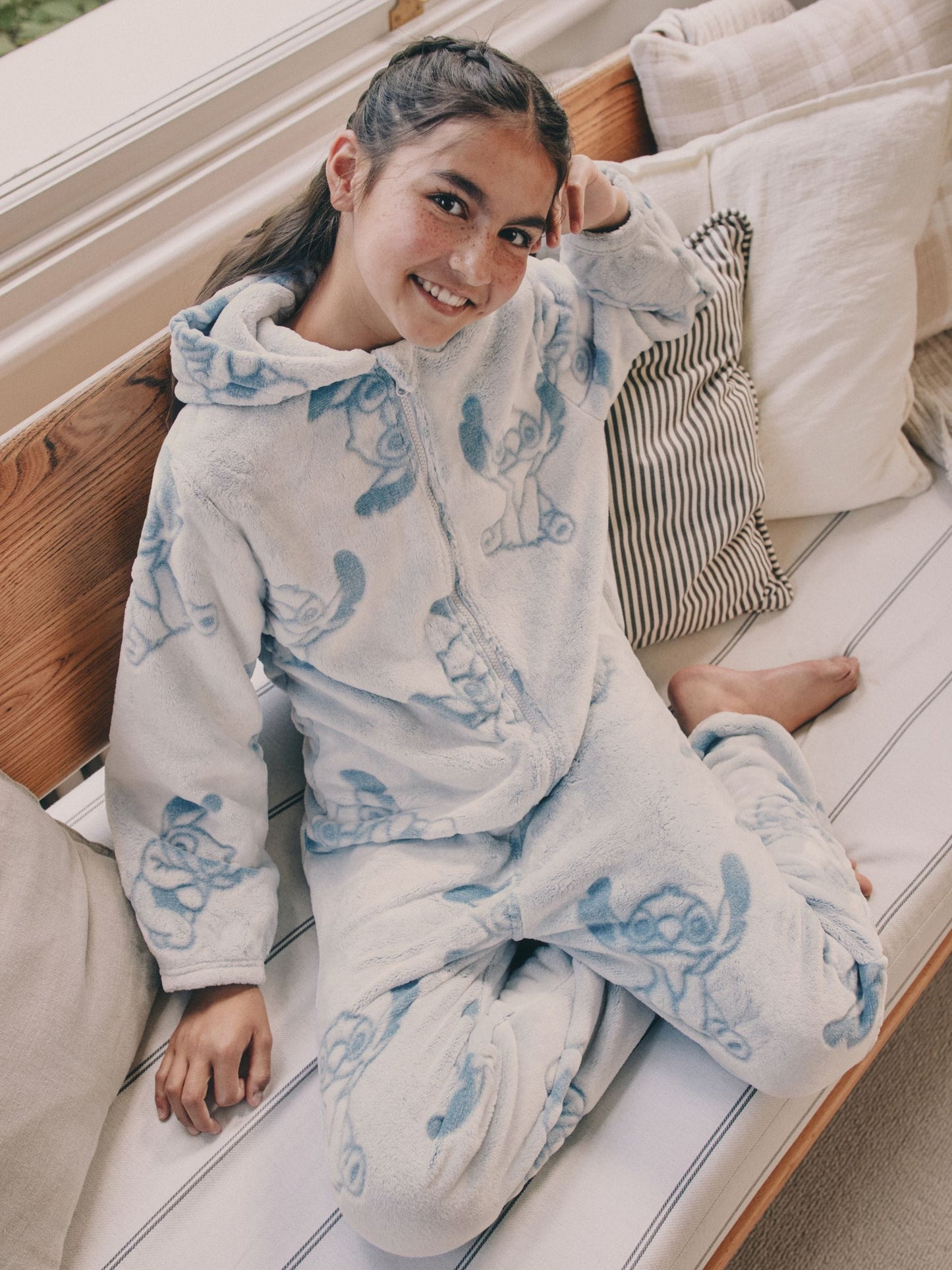 Blue Lilo & Stitch Fleece All-In-One (3-16yrs)